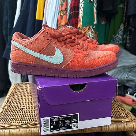 Nike SB Dunk Low Pro Orange and Light Blue Sneakers
